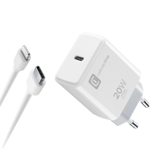KIT ALIMENTATORE 20W E CAVO DA USB-C A LIGHTNING CELLULARLINE