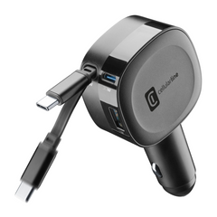 CARICATORE AUTO 60W CON CAVO RETRATTILE - CELLULARLINE