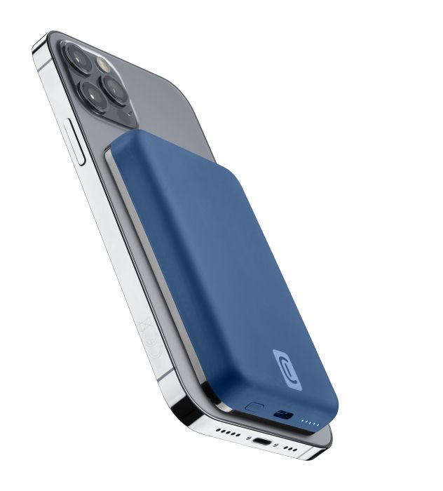 Cellularline Wireless power bank MAG 5000 Caricabatterie portatile compatibile con MagSafe Blu