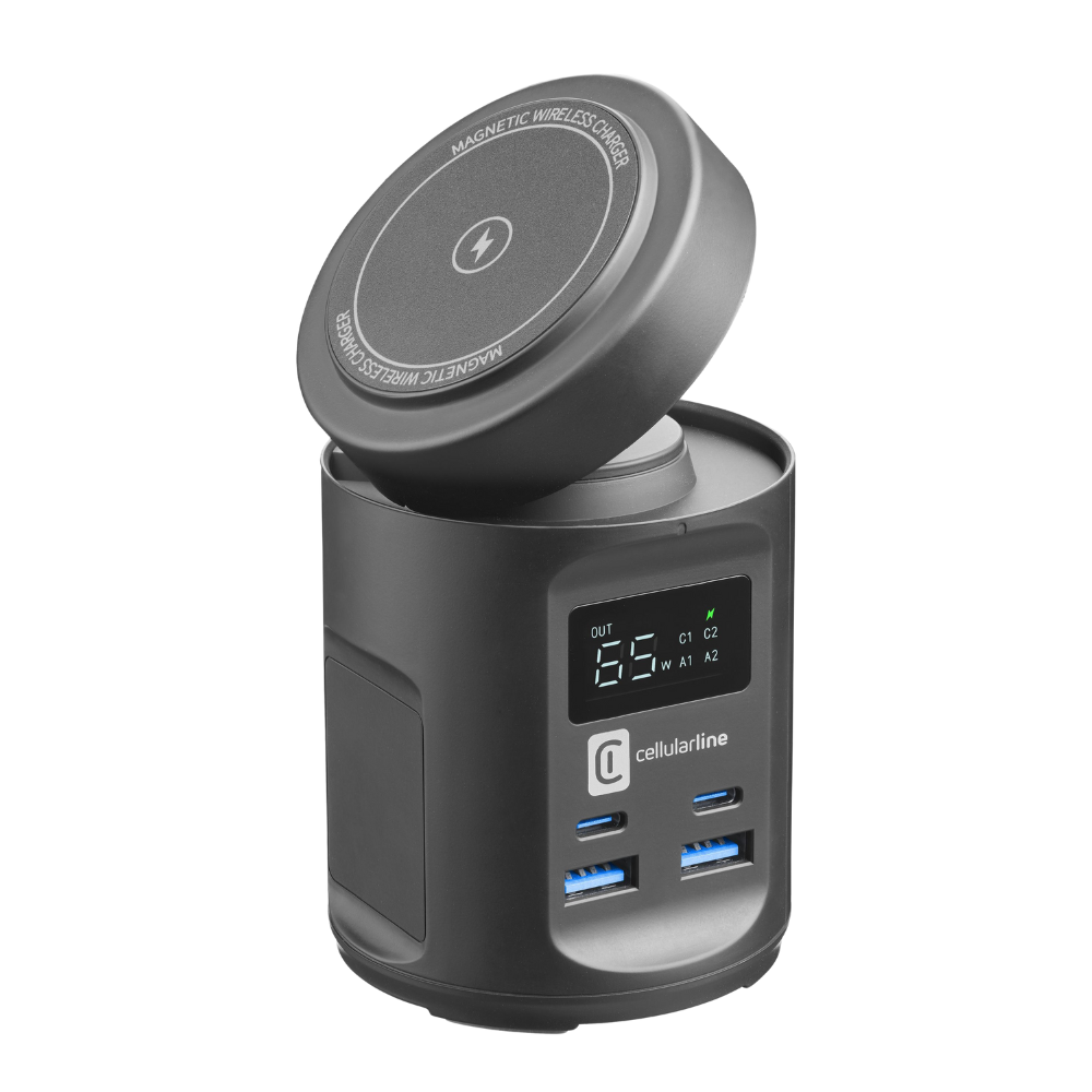 MAG HUB STAZIONE DI RICARICA WIRELESS CON 4 PORTE USB - CELLULARLINE