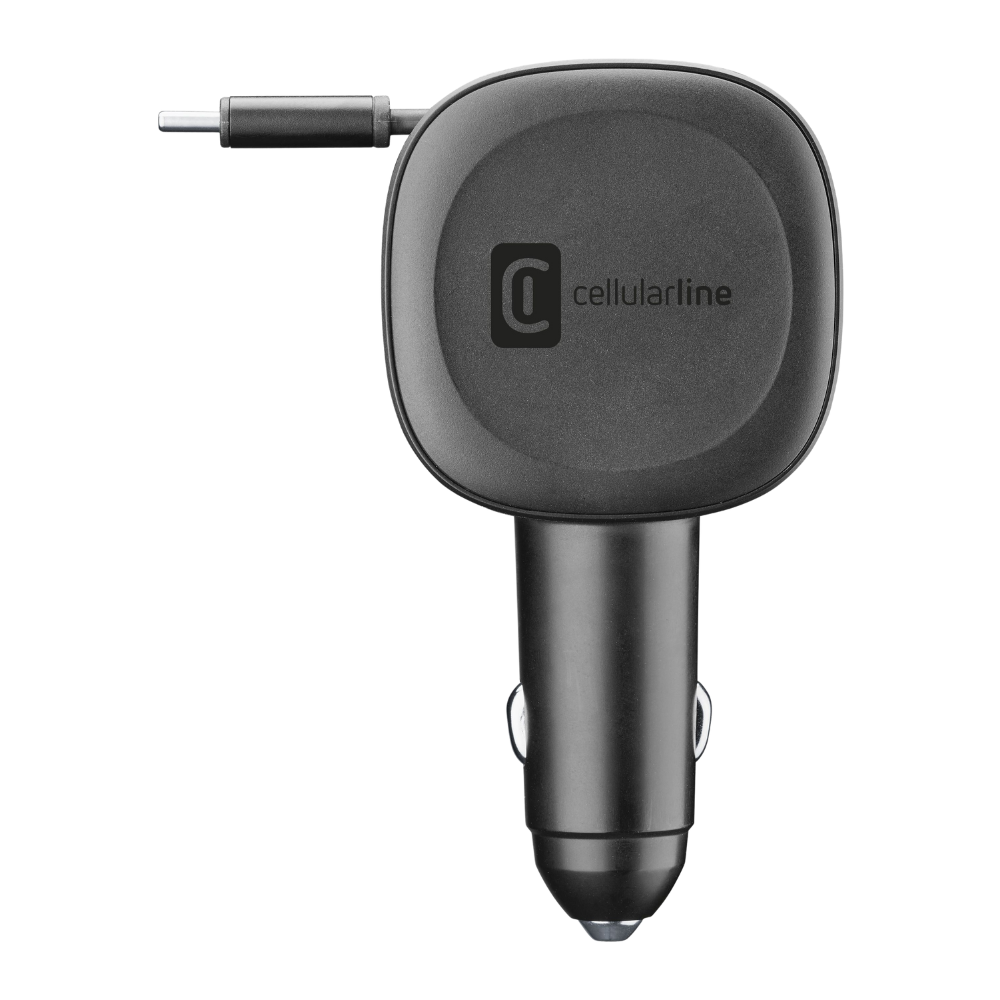 CARICATORE AUTO 60W CON CAVO RETRATTILE - CELLULARLINE